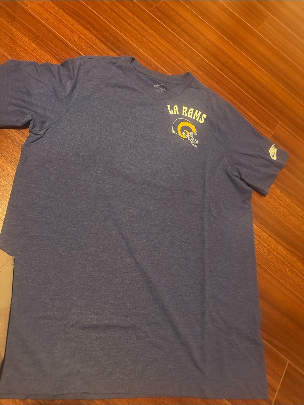 Nike LA Rams Navy Blue Short Sleeve Tee with Yellow Logo